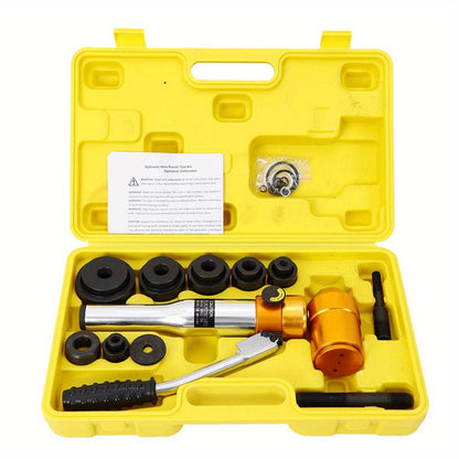 Hydraulische Handstans – Metaalpen – Staalplatenstans – Buispons – Gatpons – 6 Stansmaten 22,5-60,8 mm – 90 kN Handmatige Kracht Zonder Elektriciteit