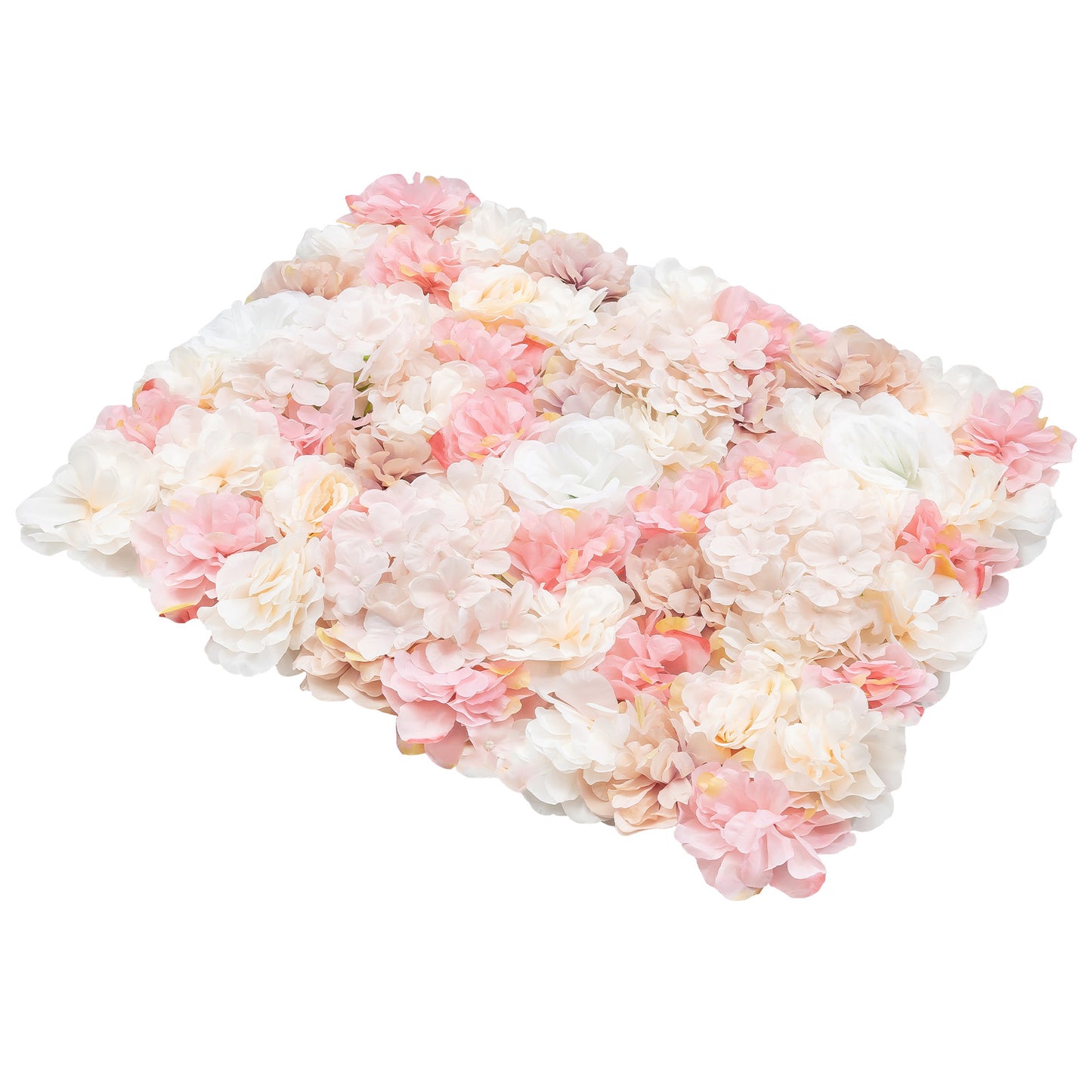 Nep bloemen muurdecoratie – Kunstbloemen wanddecoratie – Bloemenwand panelen – Decoratieve rozen – Kunstbloemen wandpanelen – Set van 12 panelen – Hoogwaardige kunststof en stof – Geschikt voor binnen en buitengebruik