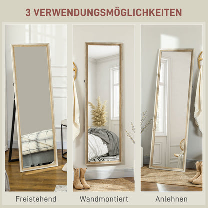 Staande Spiegel – Passpiegel – Vloerspiegel – Full Length Spiegel – Vrijstaande Spiegel – Kantelbaar – Metalen Gouden Frame – 160x40 cm