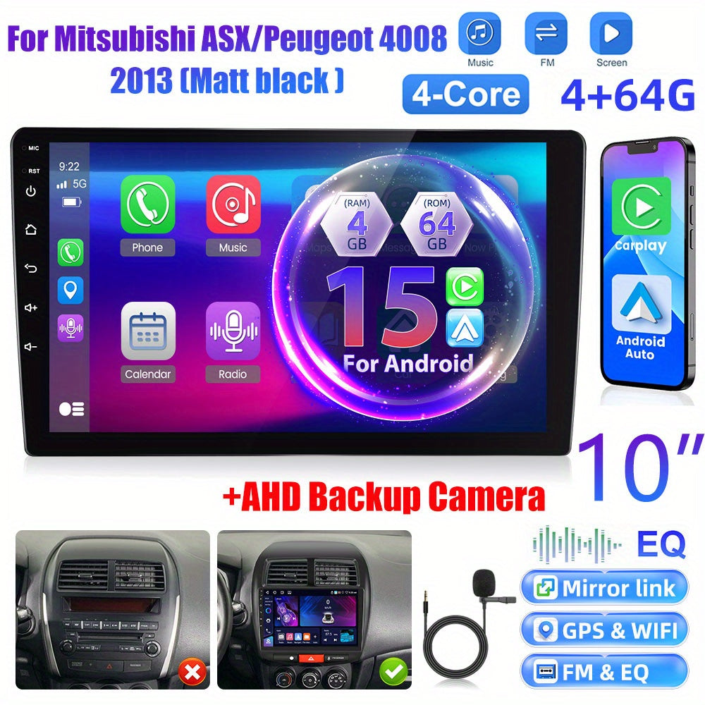 Android Autoradio – Double Din Radio – Touchscreen Radio – Car Stereo – Navigatiesysteem – 10 Inch 1080P Scherm – Wireless Carplay & Android Auto – Ahd Achteruitrijcamera & Microfoon