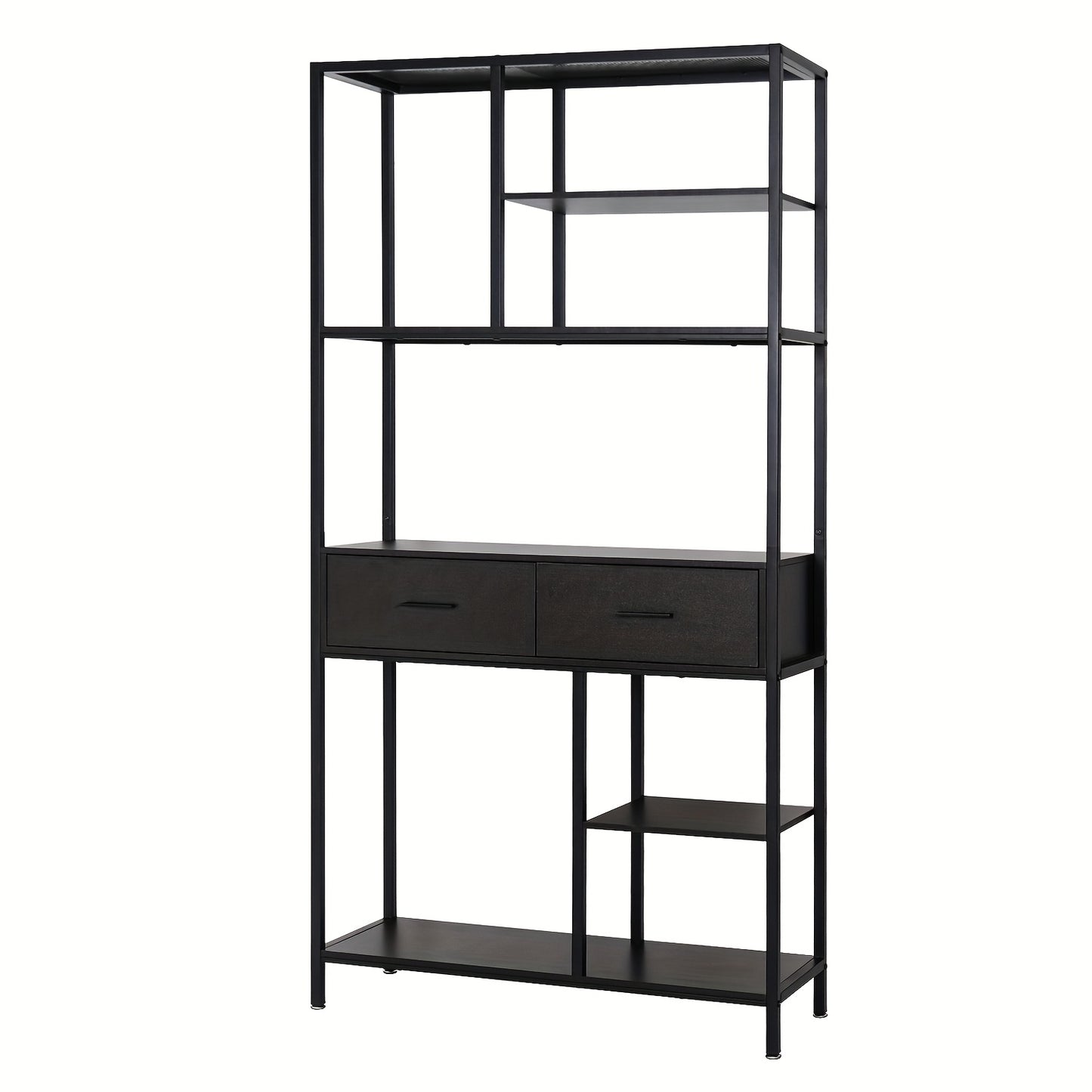 Boekenkast – Boekenplank – Opbergkast – Rek – Ladenkast – Hoog 5-laags Design – Metaal & MDF Frame