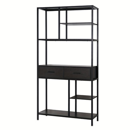 Boekenkast – Boekenplank – Opbergkast – Rek – Ladenkast – Hoog 5-laags Design – Metaal & MDF Frame
