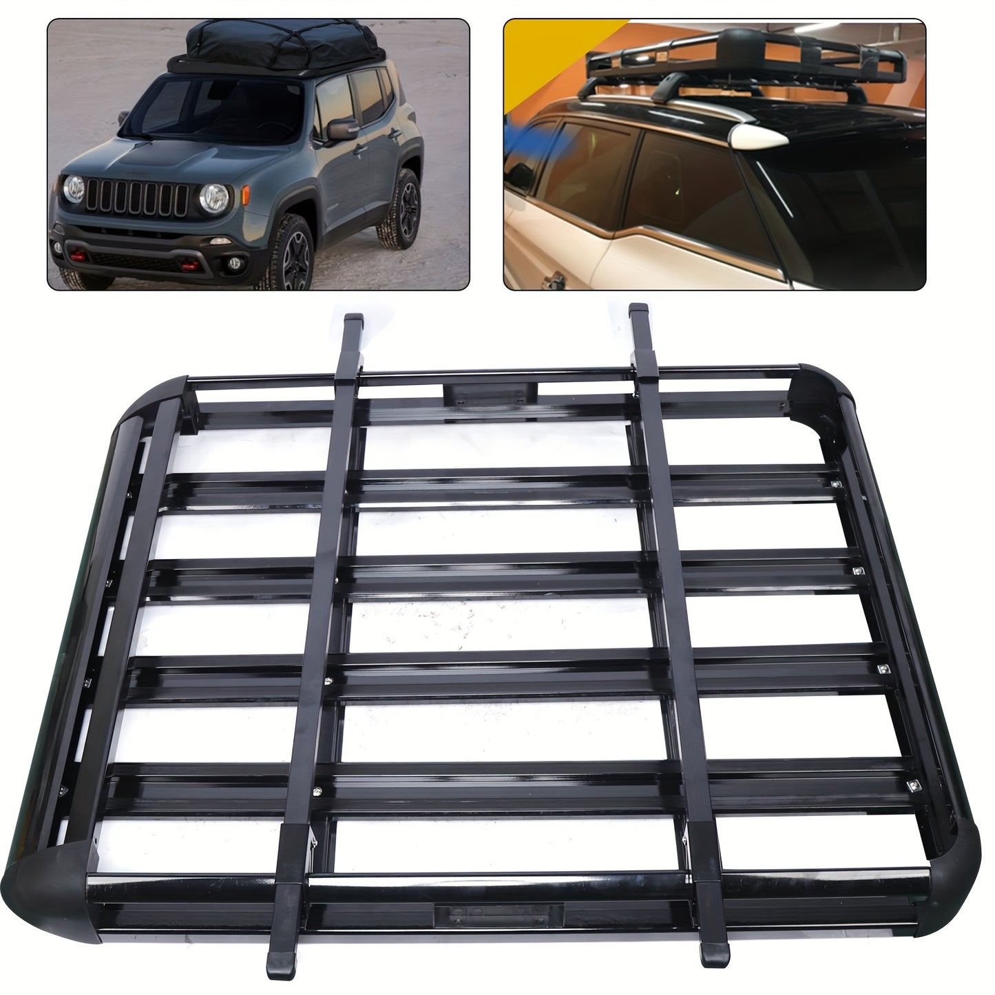 Dakkofferdrager – Dakdrager – Dakraildrager – Autodakdrager – Bagagedrager – Aluminium – Zwart – Maximale Draagcapaciteit 68 kg – Eenvoudige Installatie Zonder Boren