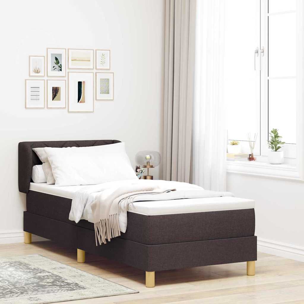 Boxspring – Bed – Slaapbed – Eenpersoonsbed – Matras – Donkerbruin – 80x200 cm – Foamlaag – Individuele Pocketveren