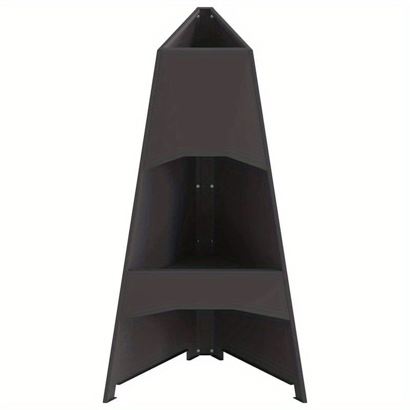 Buitenhaard – Vuurkorf – Terrashaard – Tuinhaard – Vuurpot – Zwart Staal – Piramidevorm – Geïntegreerde Ontsteker – Grote Stabiele Basis 50x45x95 cm
