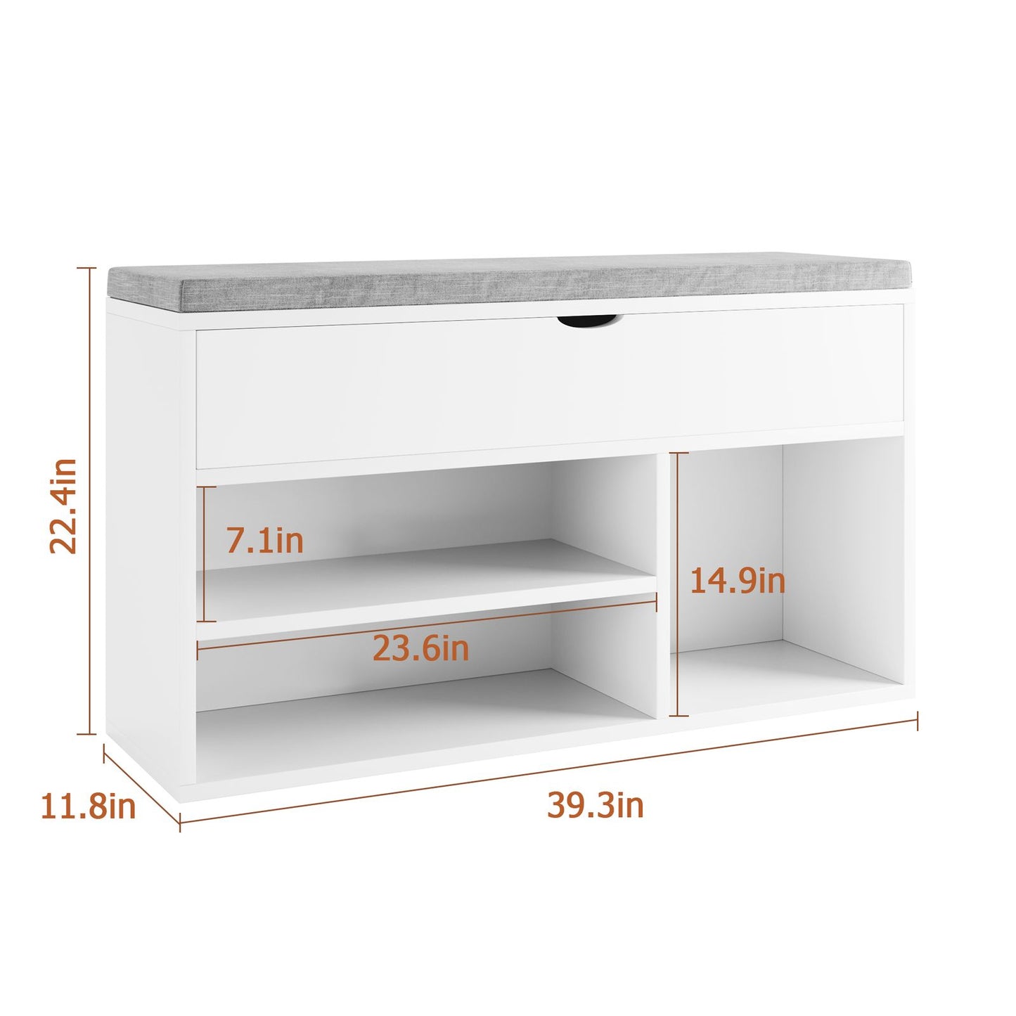 Schoenenbank – Schoenenrek – Schoenenkast – Schoenopberger – Halbank – Modern Design – Compact Met Twee Niveaus – Warm Bruin
