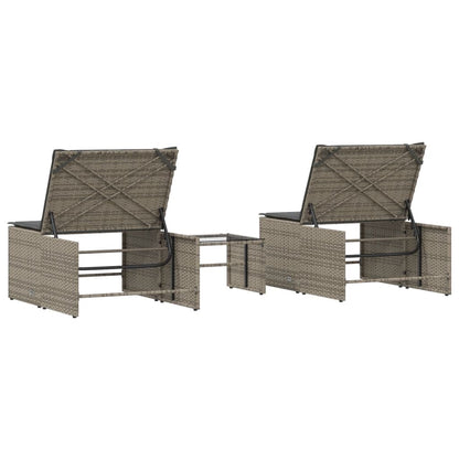 Lounge Set – Buitenmeubels – Tuinmeubilair – Ligbed - Balkon Set – Ligstoelen - 2-Delige Set – PE-Rattan – Verstelbare Rugleuning
