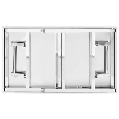 Foldable Kitchen Work Table 100X60X80 Cm Stainless Steel, Adjustable Multifunctional Stainless Steel Workshop Kitchen Table