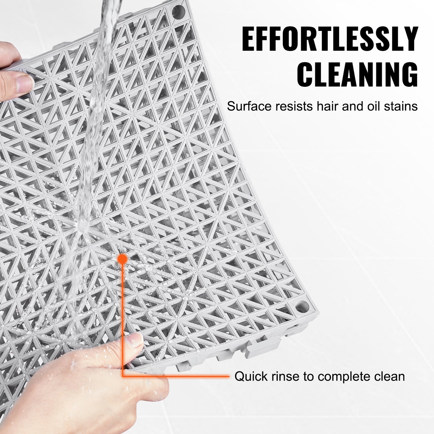 Afvoermat – Vloermat – Drainagemat – Antislip Mat – Grijs – Set Van 55 – Modulaire PVC Vloermatten – Snelle Waterafvoer – Eenvoudige Montage