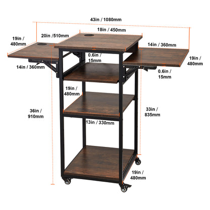 Transferpers Werktafel – Hittepers Meubel – Warmte Pers Tafel – Heat Press Stand – Met Oplaadstation – Vierlaagse Opbergruimte – Mobiel Met Wieltjes