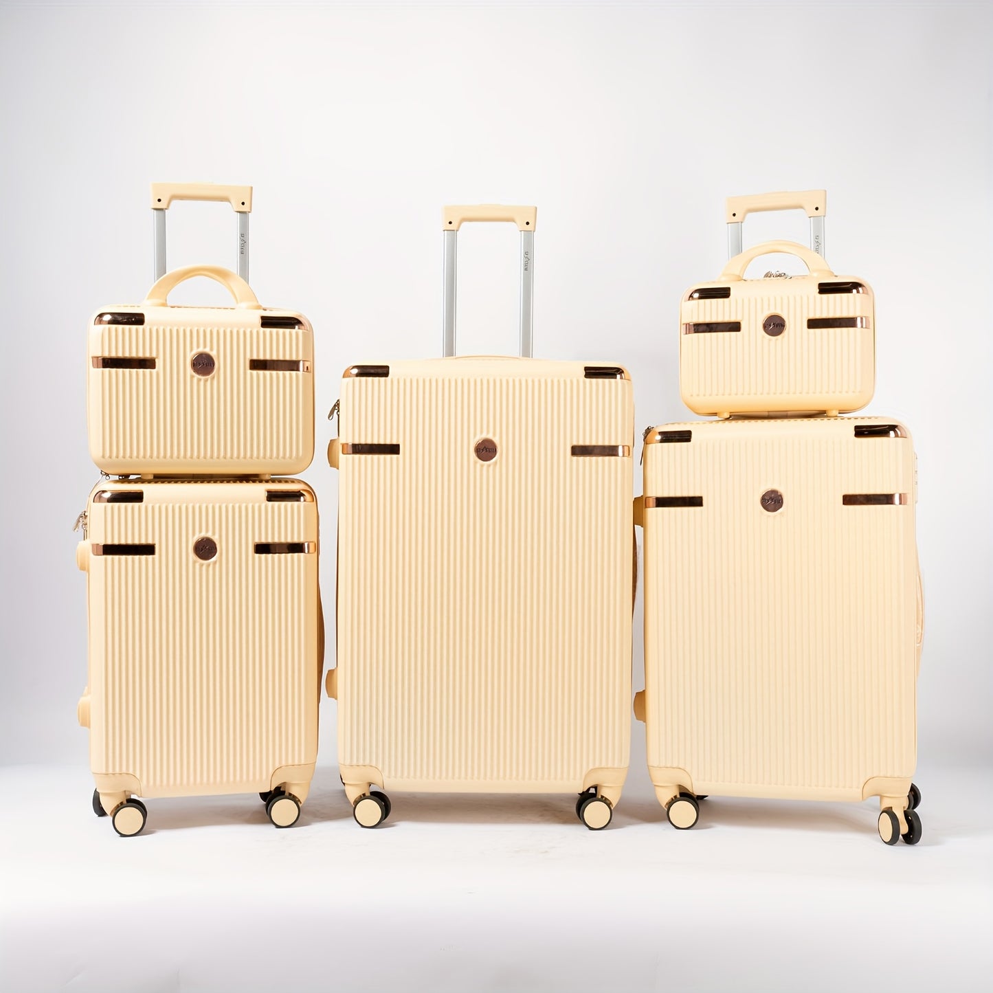 Koffer – Reisbagage – Trolley – Reiskoffer – Bagage – Gehard ABS Materiaal – 360° Zwenkwielen – Geel – Combinatieslot – 12” tot 28”