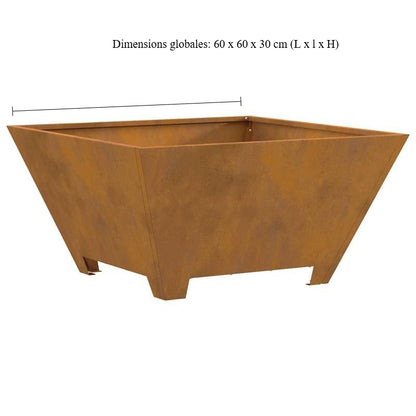 Buitenhaard – Tuinhaard – Vuurkorf – Terrashaard – Patiohaard – Stevig Metaal – Bruine Poedercoating 60x60x30 cm
