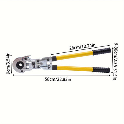 Buig- En Pers Tang – Krimptang – Pijpenpers – Slangknijper – PEX Tang – Handgereedschap – 16-32mm Kalibratie – Draagkoffer En Versterkte Hendel – Rood