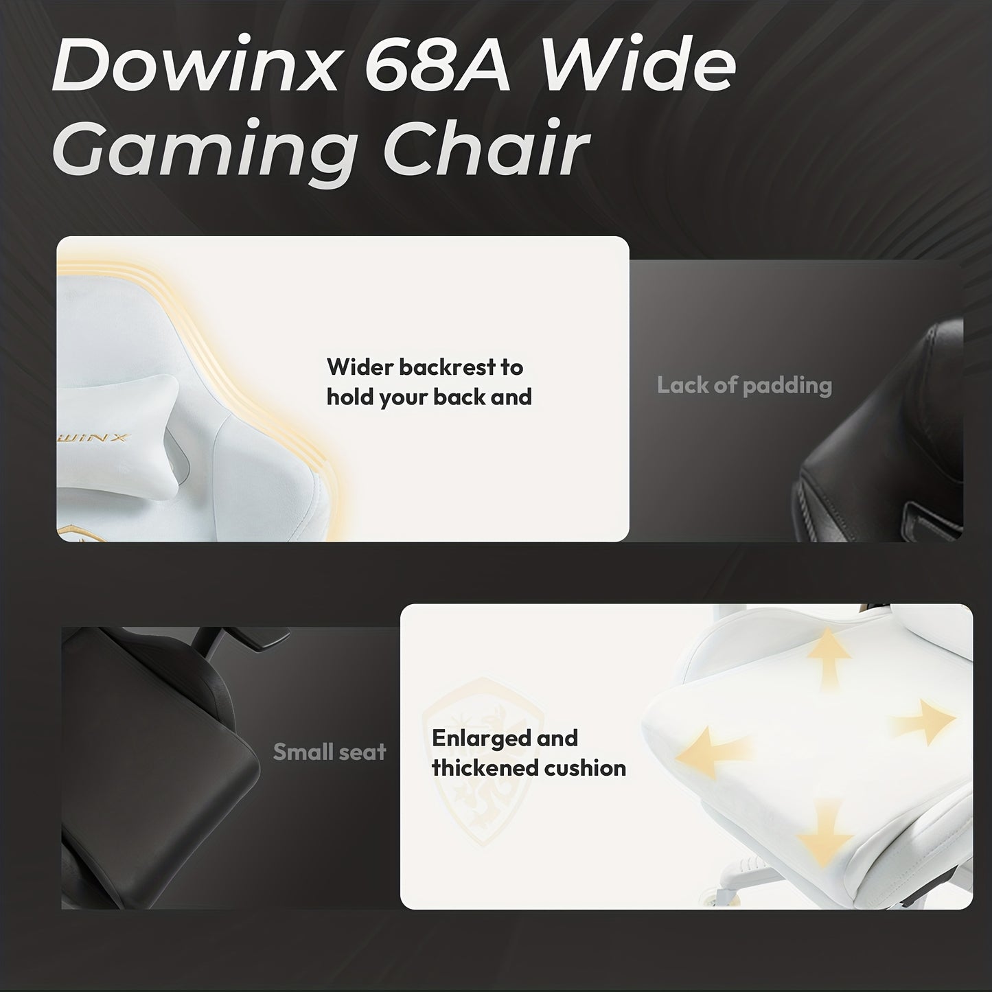 Gamingstoel – Gamestoel – Gaming Chair – Bureaustoel – Game Stoel – Ergonomisch Hoog Model – 3D Armleuningen & Lendensteun – Verstelbare Voetsteun & PU Wieltjes – Wit