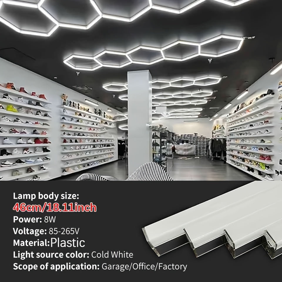 LED Hexagon Lamp – LED Lichtbuis – Garageverlichting – Werkplaatslamp – Industrieel Plafondlamp – Superhelder 6500K – Energiezuinig 85-265V