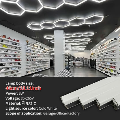 LED Hexagon Lamp – LED Lichtbuis – Garageverlichting – Werkplaatslamp – Industrieel Plafondlamp – Superhelder 6500K – Energiezuinig 85-265V