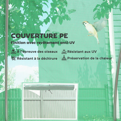 Tuinkas – Tuinserre – Kas – Groentetunnel – Tuinkas Tunnel Groen – 24 m² – 16 Ramen Met Muskietennet – Gegalvaniseerd Stalen Frame – PE Zeildoek Met UV-Bescherming