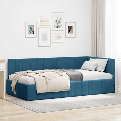 Bedframe – Bedombouw – Slaapbank – Slaapkader – Bedbasis – 90x190 cm – Fluwelen Hoofdeinde – Geperst Hout