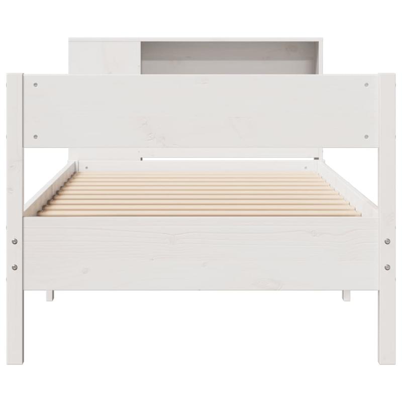 Massief Houten Bed – Houten Bedframe – Eenpersoonsbed – Slaapbank – Stijlvol Bed – Wit – 90x190 cm – Praktisch Demontabel Ontwerp – Koninklijk Design