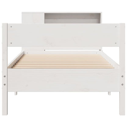 Massief Houten Bed – Houten Bedframe – Eenpersoonsbed – Slaapbank – Stijlvol Bed – Wit – 90x190 cm – Praktisch Demontabel Ontwerp – Koninklijk Design