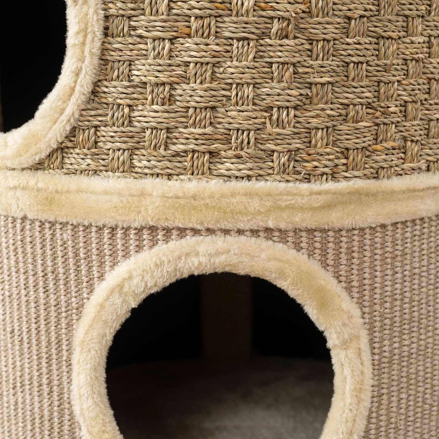 Krabpaal – Kattenkrabpaal – Kattenboom – Kattenhuis – Krabton – Khaki+Bruin – 79 cm Hoog – Sisal- En Algentouw