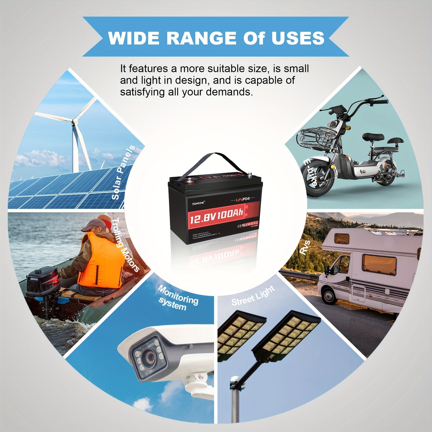 12V 100Ah LiFePO4 Accu – Lithium Accu – Deep Cycle Batterij – Energieopslag Batterij – Camper Accu – Ingebouwd BMS – Lichtgewicht & Lange Levensduur