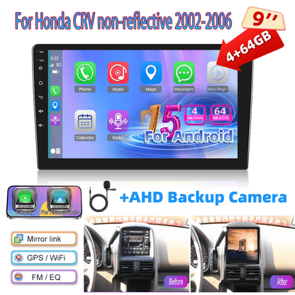 Android 15 Auto Multimedia – Car Stereo – Navigatiesysteem – Touchscreen Radio – Double Din Stereo – 9 Inch IPS Scherm – Draadloos CarPlay & Android Auto – Inclusief AHD Achteruitrijcamera & Stuurwielbediening