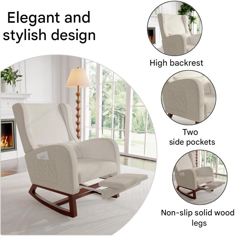 Schommelstoel – Relaxstoel – Wiegstoel – Luisterstoel – Schommelzetel – Ergonomisch Ontwerp Met Lendensteun – Uniek Voetensteuntje Voor Extra Comfort