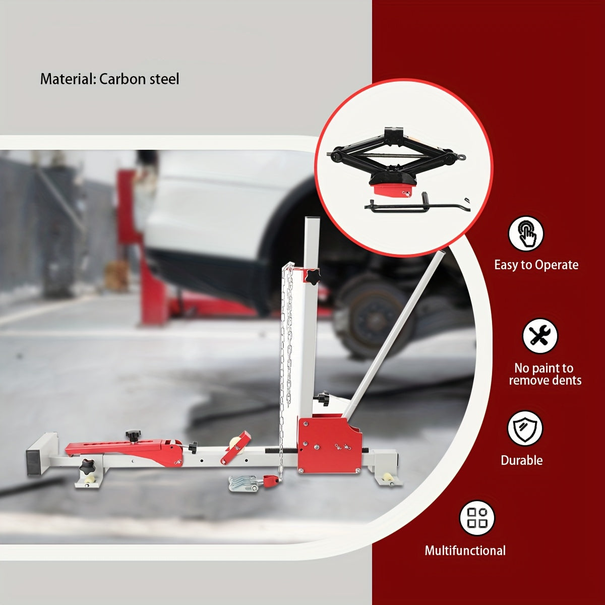Dellenlifter – Dellenverwijderaar – Carrosseriereparatie Tool – Auto Deukentrekker – PDR Gereedschap – Carbonstaal – Maximale Trekkracht 450 kg – Hoogte Instelbaar 100-800 mm