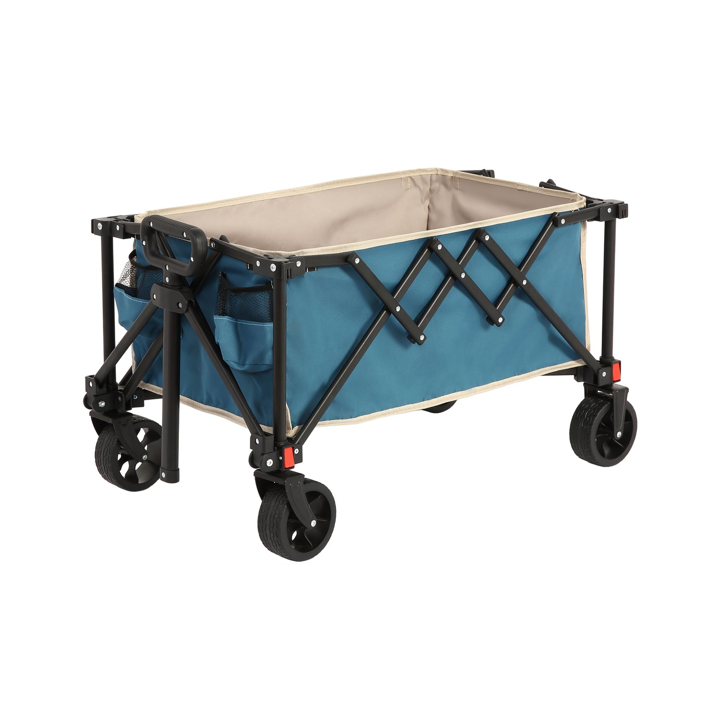 Folding Trolley, Folding Travel Trolley with Omni-Directional Wheels, Heavy Duty Garden Trolley, Gardening Trolley with Adjustable Handle, Practical Outdoor Travel Trolley for Camping Shopping Sports Fishing