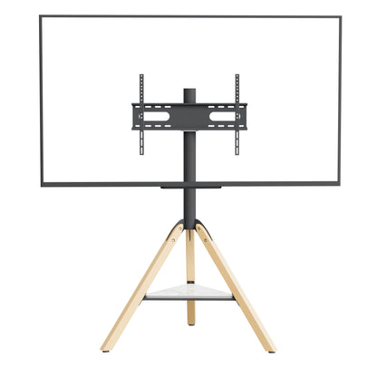 Zware Hoek-TV-Standaard – Voor 101–190 cm Schermen – Tripod Vloermontage met Hoogteverstelling, Draaibare Basis en Sintersteenplank