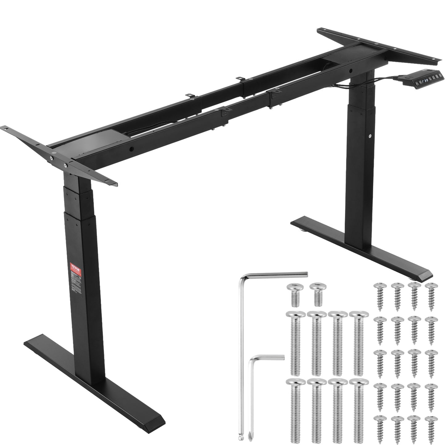 Elektrisch Zit-Sta Bureauframe – Verstelbaar Bureauframe – Bureau Onderstel – Zit-Sta Bureau – Hoogte Verstelbaar Bureau – Dubbele Motor – SPCC Staal 65-129 cm Hoogte - Zwart