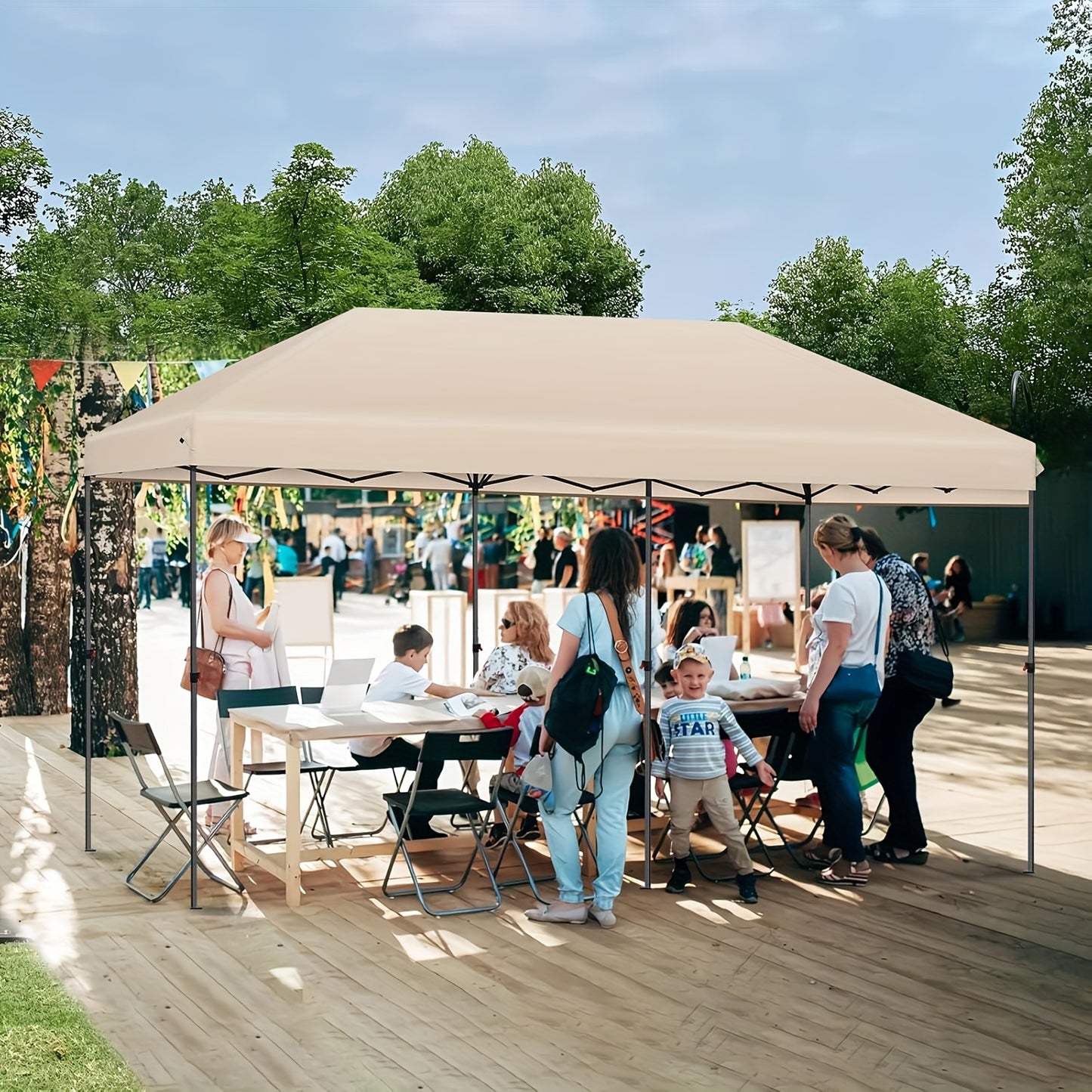 Partytent – Feesttent – Tuintent – Paviljoen – Vouwtent – One-Touch Pop-Up – 3x6 Meter – Versterkt Stalen Frame – Windbestendig