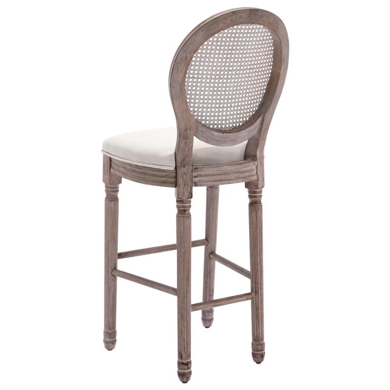 Barkrukken – Barstoelen – Keukenkrukken – Barzitplaatsen – Moderne Barkrukken – Set Van 2 – Witte Linnen Bekleding – Duurzame Constructie
