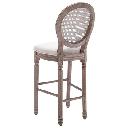 Barkrukken – Barstoelen – Keukenkrukken – Barzitplaatsen – Moderne Barkrukken – Set Van 2 – Witte Linnen Bekleding – Duurzame Constructie