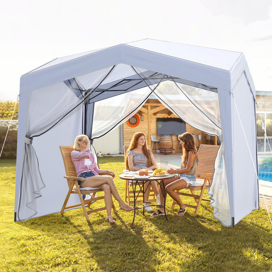 Pop up Canopy Tent Removable Sidewalls Netting, Foldable Easy Setup Gazebo Shelter Stakes