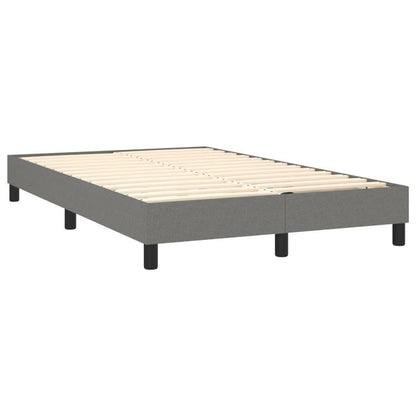 Boxspring Bed – Logeerbed – Slaapbed – Studio Bed – Twijfelaar – Donkergrijs Stof – Laag En Ruimtebesparend – Stevig Houten Frame Fire Retardant