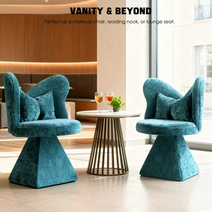 Stoel – Eetkamerstoel – Draaistoel – Loungestoel – Kaptafelstoel – Chenille Stoffering – 360° Draaibaar Design