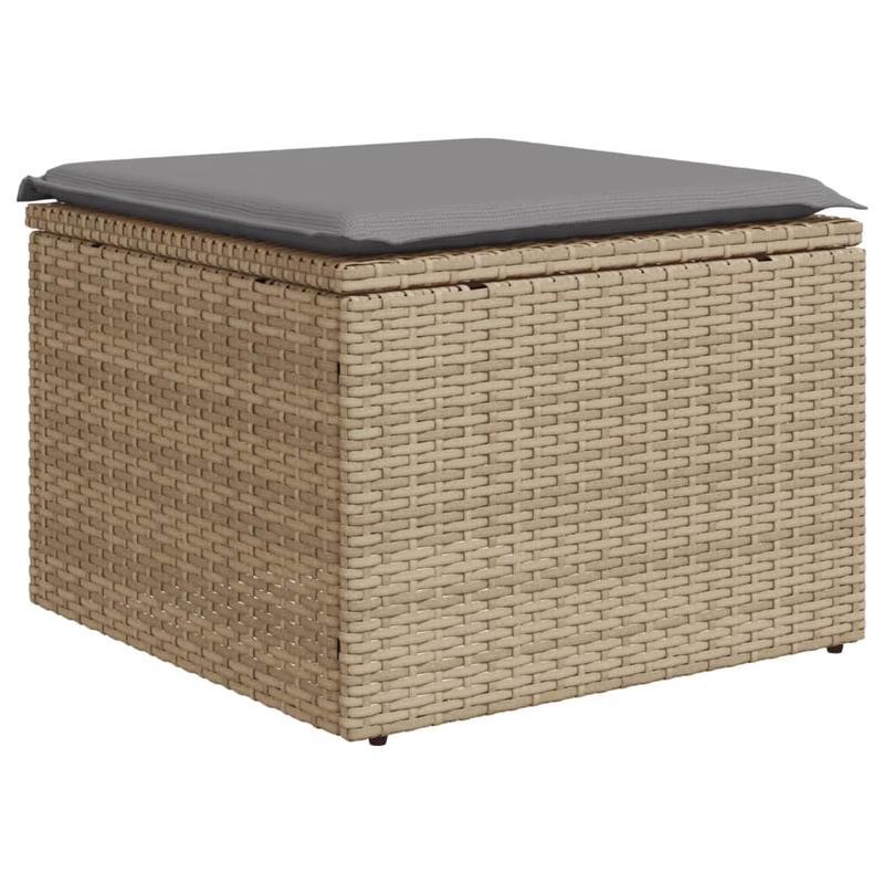 Loungeset Tuinset Loungesofa Terrasmeubilair Buitenmeubels – Beige 7-delig – Resin Vlechtwerk – Weerbestendig – Comfortabele Polyester Kussens