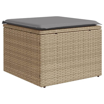 Loungeset Tuinset Loungesofa Terrasmeubilair Buitenmeubels – Beige 7-delig – Resin Vlechtwerk – Weerbestendig – Comfortabele Polyester Kussens