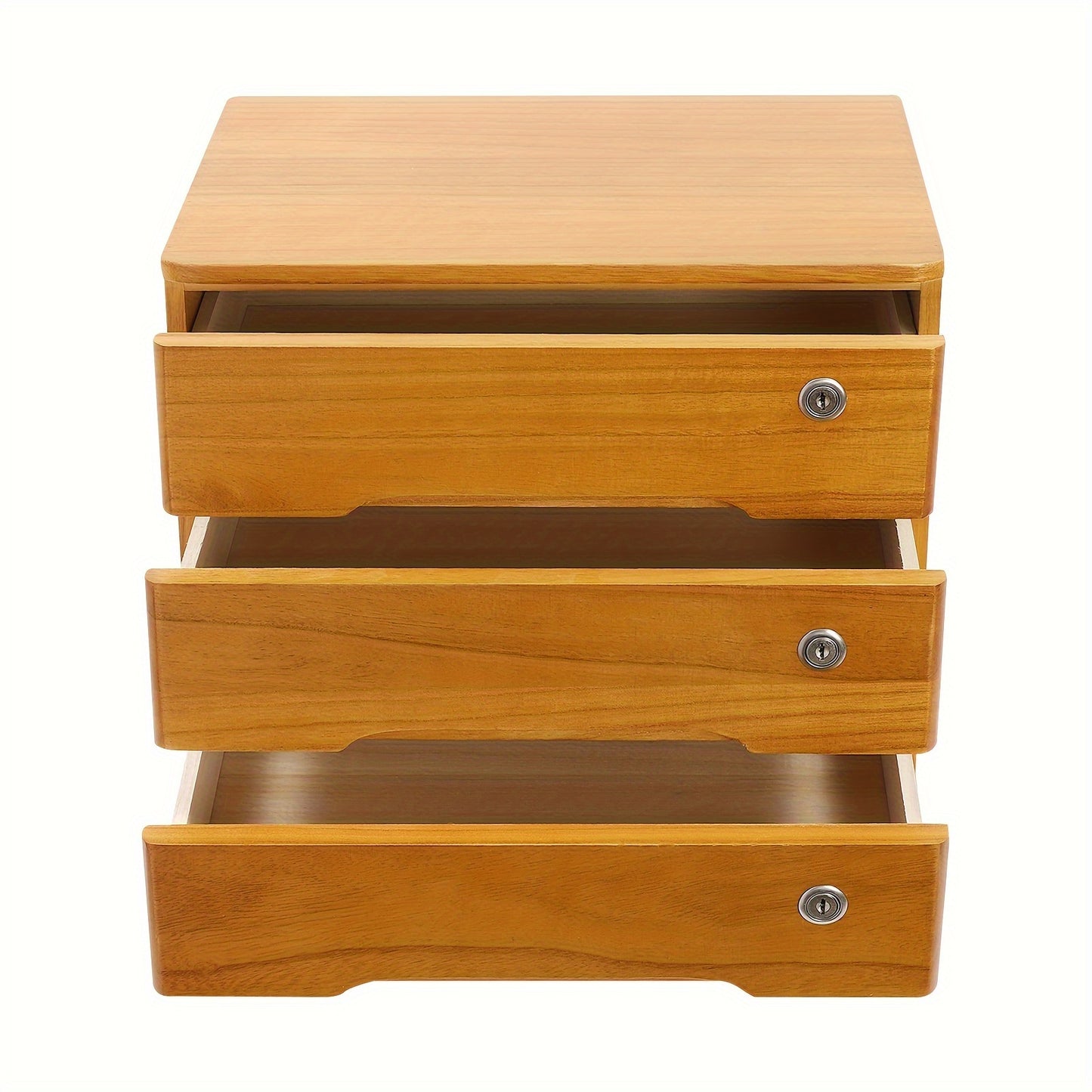 3-Laags Opbergkast – Ladekast – Bureaukast – Opbergmeubel – Ladenkast – Modern – Hoogwaardig Tung-Hout – Met Slot En Sleutels