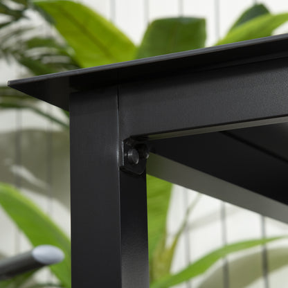 Vierkante Tuintafel – Tuinset – Balkontafel – Terrastafel – Eettafel – Aluminium Frame – Gehard Glas – 80x80x74 cm – Zwart