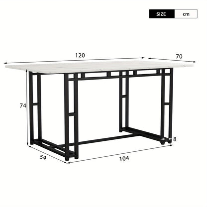 Eettafelset – Eettafel Met Stoelen – Dinerset – Tafel Met 4 Stoelen – Zwart Bamboe – 120x70 cm – Duurzaam Bamboe Tafelblad – Stevige Zwarte Metalen Pooten