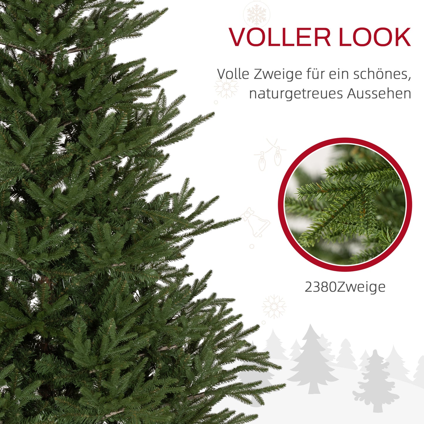 Kerstboom Kunstkerstboom Kunstboom Nepboom Dennenboom – 183 cm Hoog – Brandvertragend Kunststof – Snelle Montage Met Metalen Standaard