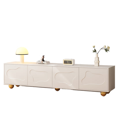 TV-kast – TV-meubel – TV-dressoir – Media-meubel – TV-standaard – Wit met Gouden Poten – Stevig 5-Poten Design – 3,2+ Kubieke Voet Opbergruimte