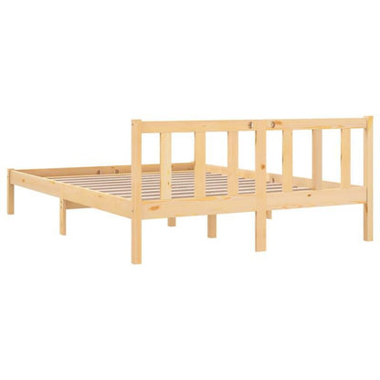 Modern Minimalist Small Double Bed Frame - Heavy-Duty Hardwood Construction, Easy Assembly, Space-Saving Design for Studios, Guest Rooms, Compact Living Spaces - Durable Wooden Furniture, Studio Bedding Solution, Contemporary