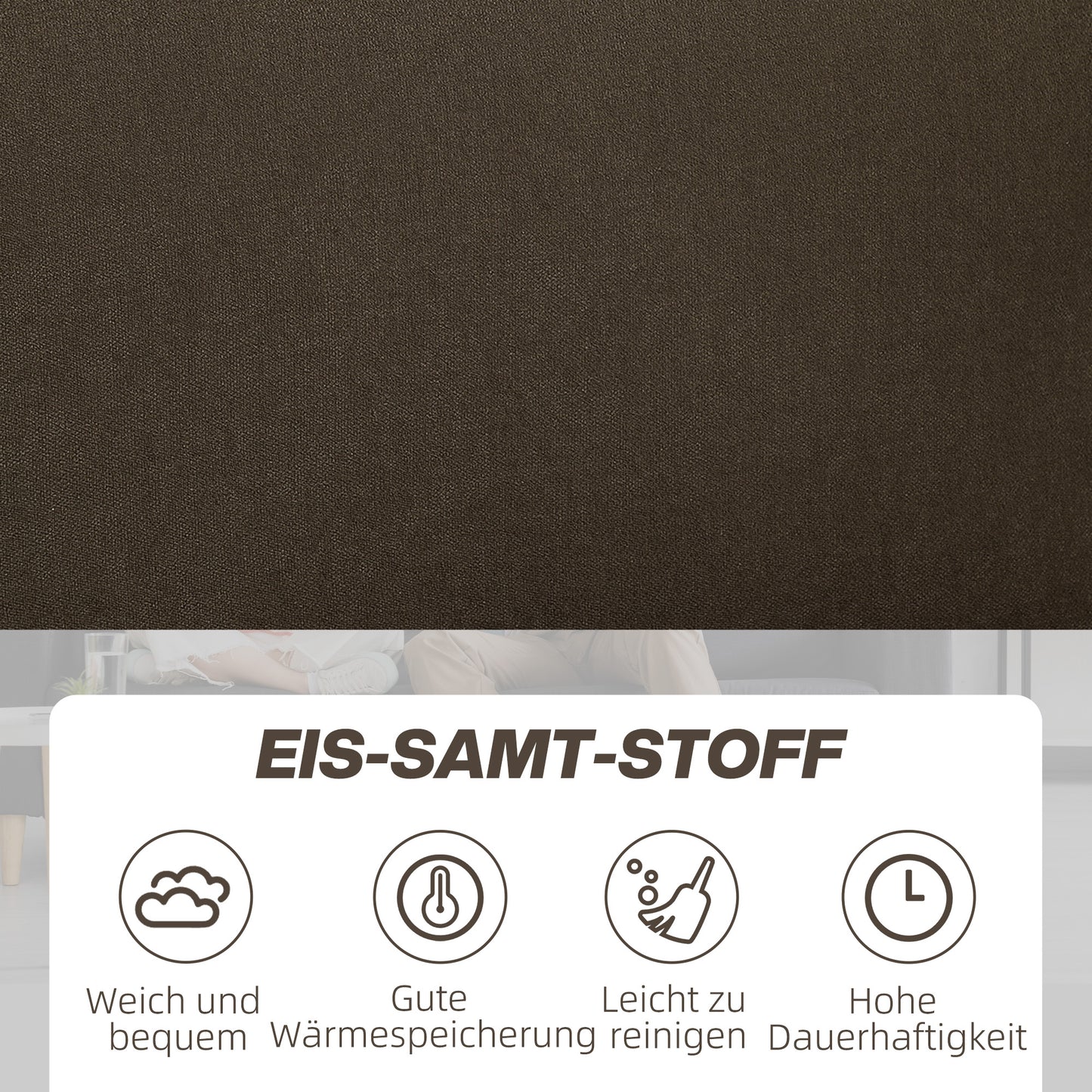 Bankstel – 2-Zitsbank – Sofa – Loveseat – Zitbank – Fluwelen Bekleding – Met Opbergruimte – Compact Formaat – Stevig Comfort