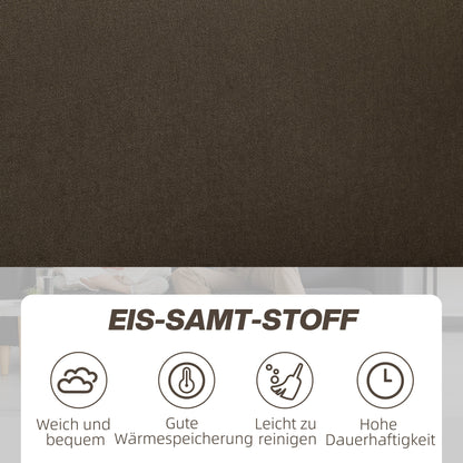 Bankstel – 2-Zitsbank – Sofa – Loveseat – Zitbank – Fluwelen Bekleding – Met Opbergruimte – Compact Formaat – Stevig Comfort