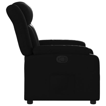 Relaxfauteuil – Relaxstoel – Verstelbare Fauteuil – Stoel – Zwarte Kunstleren Stoel – Handmatig Verstelbaar – Luxe Kunstleder – Dikke Padding