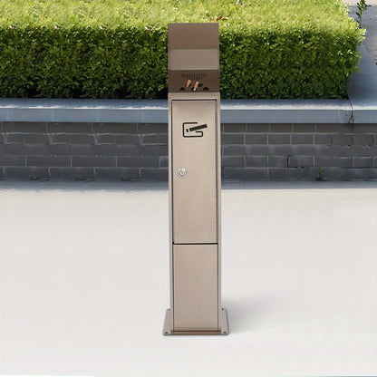 Outdoor/ Standing Cigarette Butt Disposal - Heavy-Duty Stainless Ashtray with Open-Top Design & Hygienic Ash Collector, Self-Standing Cigarette Bin for Public Spaces, Parks, Bars, Restaurants - Easy-Clean (No Required